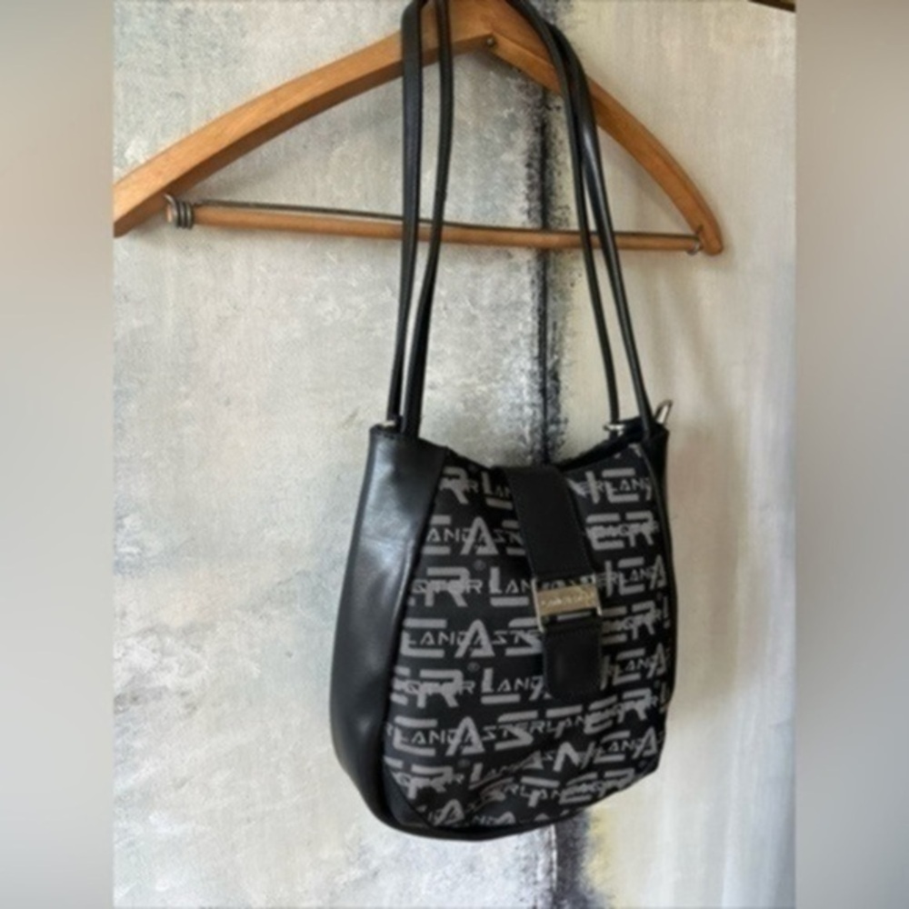 Lancaster Paris Black Logo Backpack Bag